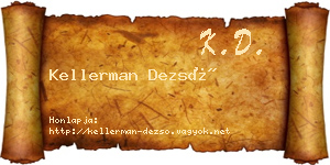 Kellerman Dezső névjegykártya